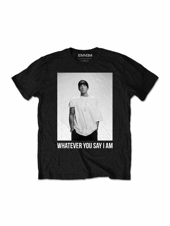 T-shirt Eminem Μαύρο Βαμβακερό