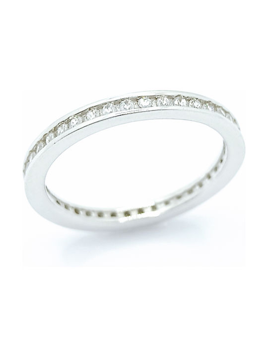 PS Silver Women's Silver Eternity Ring with Zircon