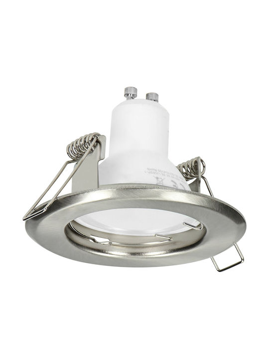 Orno Round Plastic Recessed Spot with Socket GU10 Silver 1pcs