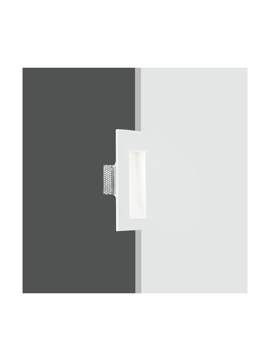 Fan Europe Arielql1 Spot De Tavan Metalic Rectangular Îngropat Cu Dulie GU10 Alb 24.5x11cm
