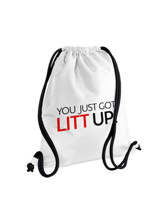 Koupakoupa Suits You Just Got Litt Up! Gym Backpack White