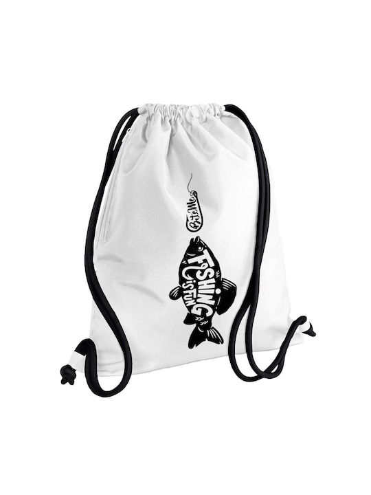 Koupakoupa Fishing Is Fun Gym Backpack White