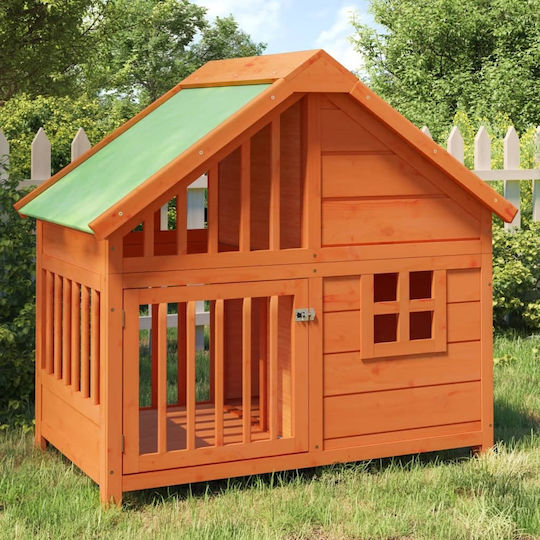 vidaXL Dog House Wooden Outdoor Brown 96x60.5x87cm