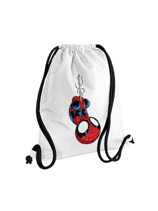 Koupakoupa Spiderman Upside Down Τσάντα Πλάτης Γυμναστηρίου Λευκή