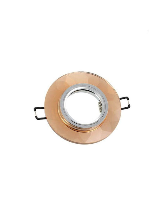 Vito Round Metallic Recessed Spot with Integrated LED and Cool White Light Copper 9.5x9.5cm. 1pcs