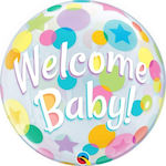 Balon Bubble Jumbo Petrecere pentru bebeluși Rotund Multicolor 56buc
