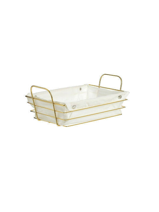 Click Decorative Basket Metallic with Handles Gold 28x7cm