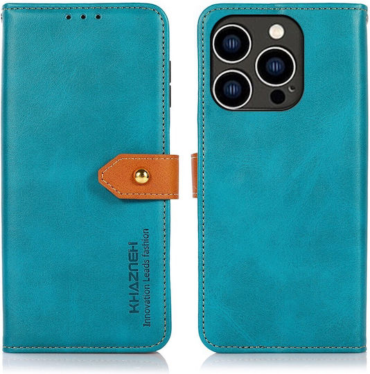 Khazneh Leather Wallet Δερμάτινο Μπλε (iPhone 14 Pro)