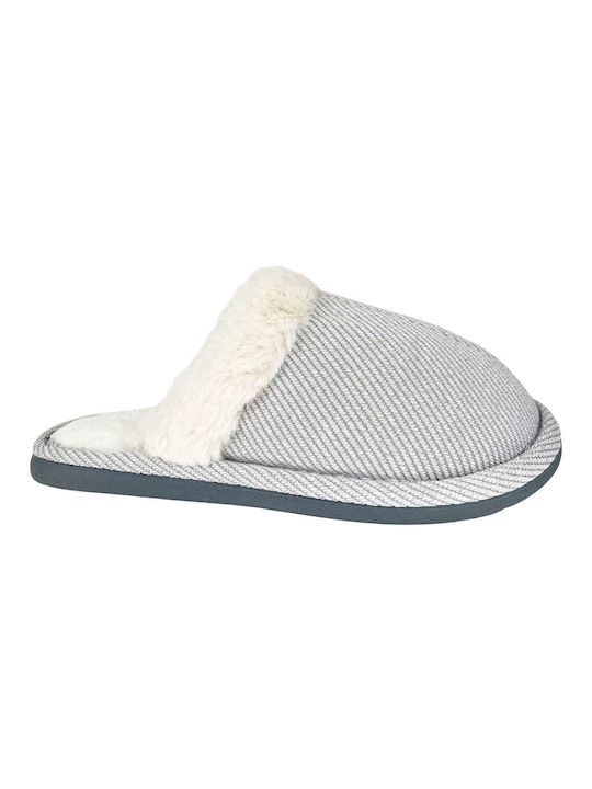 Ligglo Winter Women's Slippers with fur in Gray color