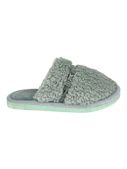 Ligglo Women's Slippers with Fur Turquoise SL-132-MINT