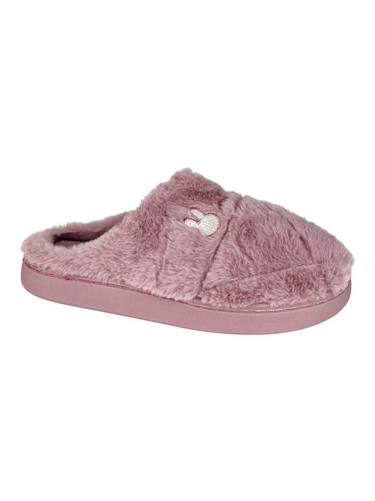 Ligglo Women's Slippers with Fur Pink SL-128-PURPLE