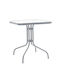 Watson Outdoor Dinner Table with Glass Surface and Metal Frame Natural 70x70x70cm