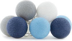 Cotton Ball Lights Γιρλάντα Φωτισμού LED με 10 Μπάλες