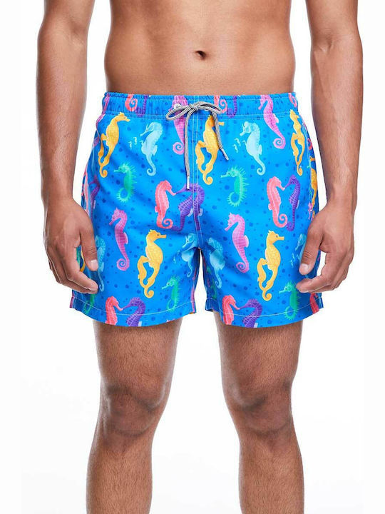 Boardies Men's Swimwear Shorts Blue with Patterns