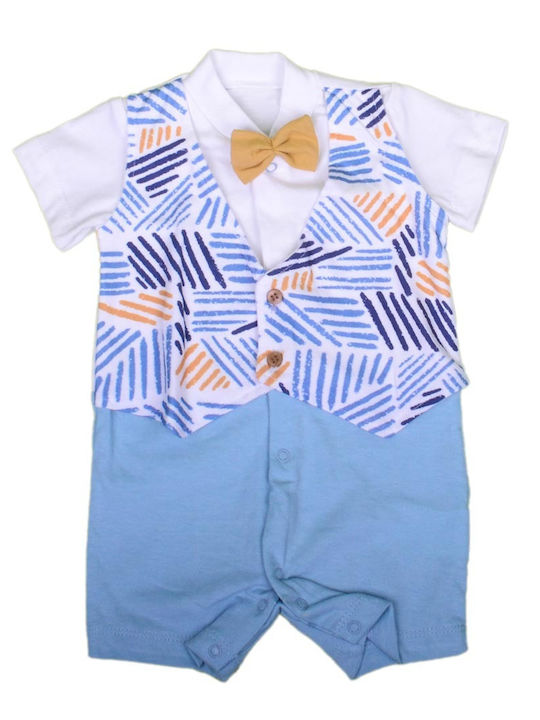 Axidwear Baby Bodysuit Set Short-Sleeved Light Blue