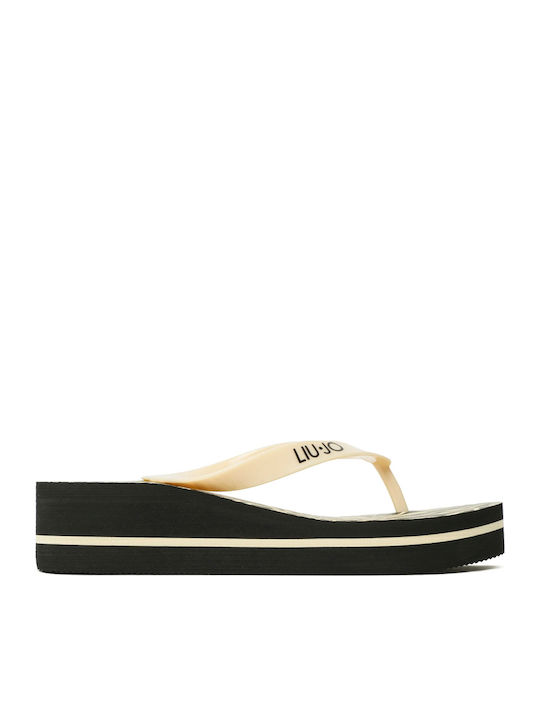 Liu Jo Frauen Flip Flops mit Plattform in Beige...