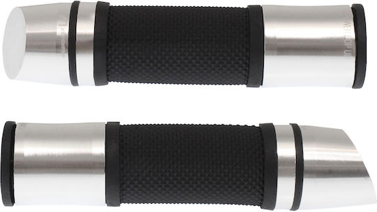 Grips with Handlebar Counterweights in Silver color