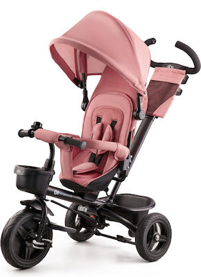 Kinderkraft Aston New Kids Tricycle Convertible, With Storage Basket, Sunshade & Push Handle for 9+ Months Pink