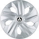Jestic Car Hubcap Set with Mitsubishi Emblem 13" 4pcs Silver