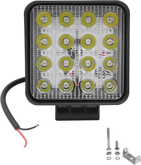 Squareς Waterproof Headlights Car LED Mercedes-Benz V 12 / 24V 48W 13cm with White Lighting 1pcs