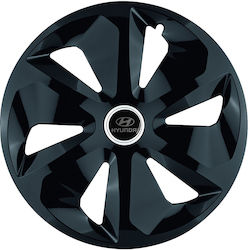 Jestic Автомобилни Чаши 14" С Марка Hyundai Черни 4 Бройки
