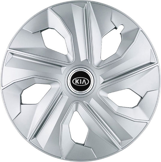 Jestic Set Capace De Roți Auto Compatibile Kia 4 Bucăți 15 Argintii/Argintii