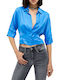 Liu Jo Women's Monochrome Short Sleeve Shirt Blue