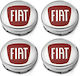 Radnabenkappen Fiat mit Innendurchmesser 56mm Rot/Chrom 4Stück