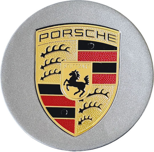 Τάπα Κέντρου Ζάντας Porsche με Εσωτερική Διάμετρο 65mm Ασημί 1τμχ