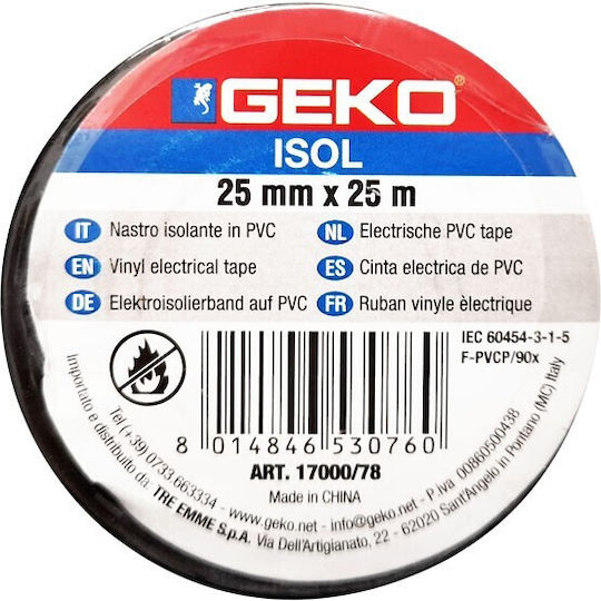 Geko Μονωτική Ταινία 25mm x 25m Μαύρη