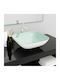 vidaXL Vessel Sink Glass 42x42x14cm White