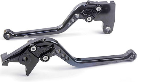 Moto Discovery Set of Motorcycle Brake/Clutch Levers Adjustable for Yamaha TDM 900 Black 713001/TD3B