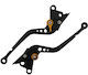 Moto Discovery Set of Motorcycle Brake/Clutch Levers Adjustable for Honda Transalp Black 713001/TRG
