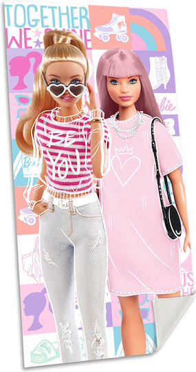 Kids Licensing Детски плажен кърпа Розов Barbie 140x70см.