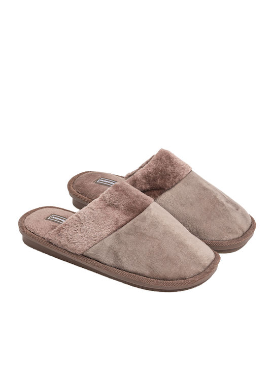 Issue Fashion Men's Slippers with Fur Brown