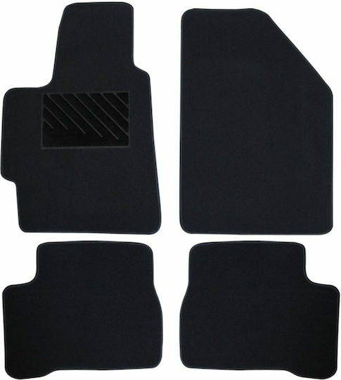 Autopataki Set of Front and Rear Mats 4pcs for Hyundai Accent 2005-2010 Black