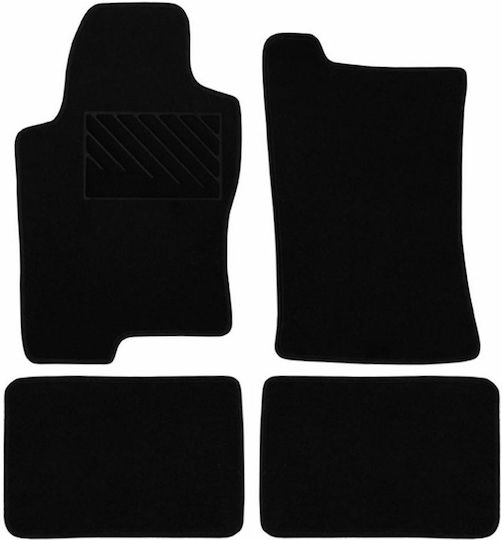Autopataki Set of Front and Rear Mats 4pcs for Nissan Navara 2004-2014 Black