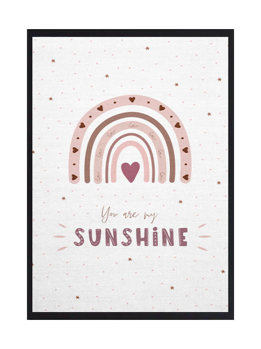 Walls Kids Wall Art Boho Rainbow with Black Fra...