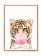 Walls Kids Framed Wall Painting Little Tiger With Pink Bubble 30x40cm