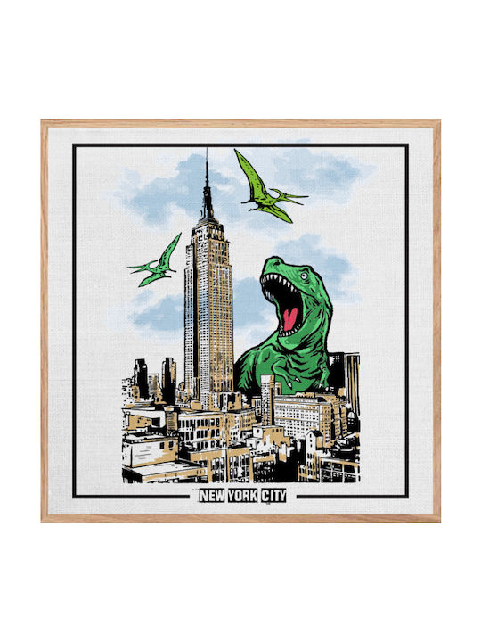 Walls Kids Wall Art Dinosaur in the City on Can...