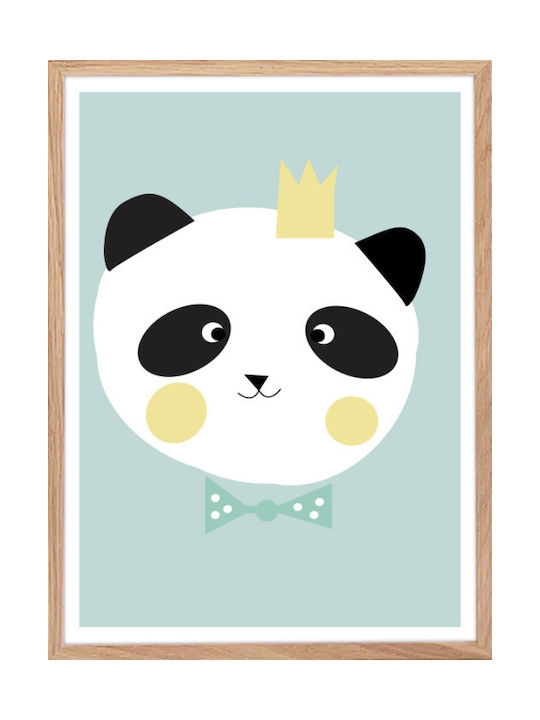 Walls Kids Wall Art King Panda Wooden Framed 15...