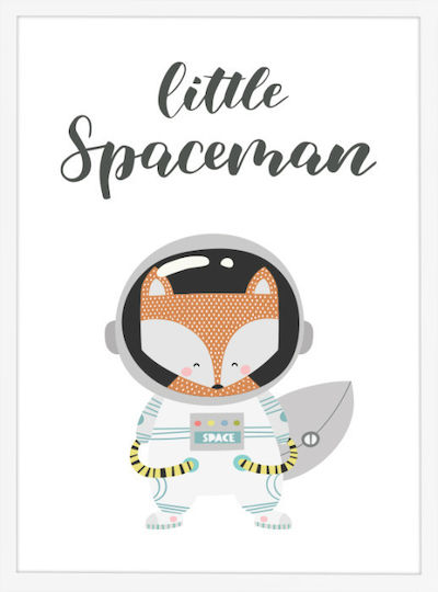 Walls Детско Рамка Fox Little Spaceman с Бяла Рамка от Дърво 15x20см