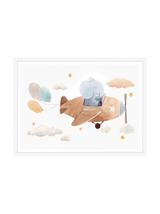 Walls Kids Wall Art Elephant and Airplane Frame...