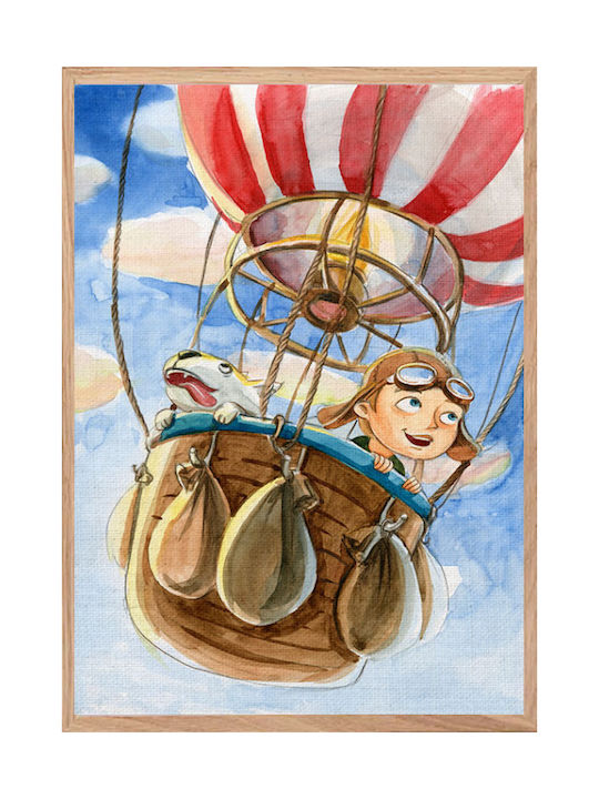 Walls Kids Wall Art Travel Hot Air Balloon on C...