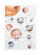 Walls Kids Wall Art Solar System with White Frame on Canvas 15x20cm