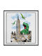 Walls Kids Wall Art Dinosaur in the City with Black Frame on Canvas 70x70cm