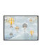 Walls Kids Wall Art Mountains Hot Air Balloons with Black Frame on Canvas 50x40cm