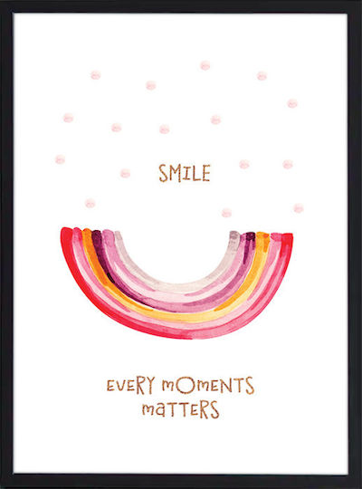 Walls Παιδικό Κάδρο Every Moments Matters με Μαύρη Κορνίζα από Ξύλο 15x20εκ.