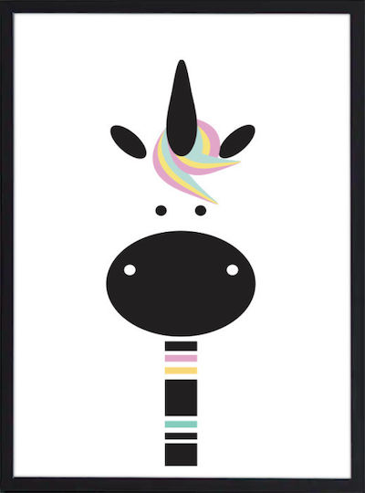 Walls Παιδικό Κάδρο Trendy Unicorn με Μαύρη Κορνίζα από Ξύλο 15x20εκ.