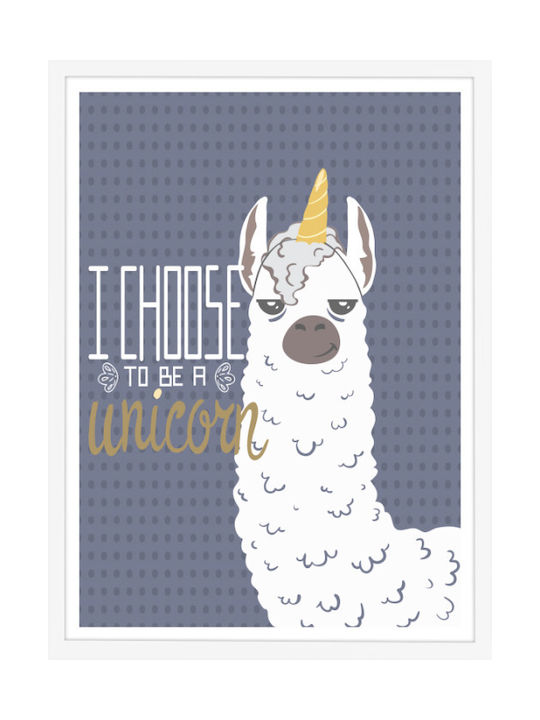 Walls Детска Рамка Be A Unicorn с Бяла Рамка от Дърво 15x20бр